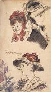 Edouard Manet Trois Tetes de femmes (mk40) oil painting on canvas
